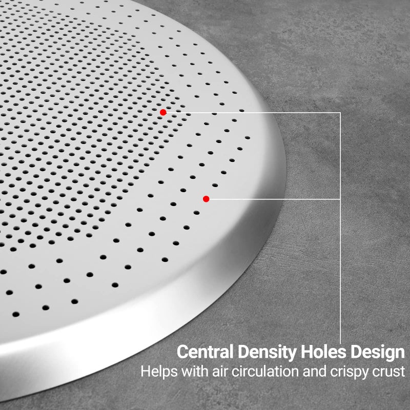 Beasea Pizza Pan, 16 Inch Pizza Tray with Holes for Oven Nonstick Perforated Pizza Crisper Tray Bakeware, Aluminum Alloy Round Pizza Baking Pans Stainless Cooking Dish for Home Kitchen Restaurant - Image 2